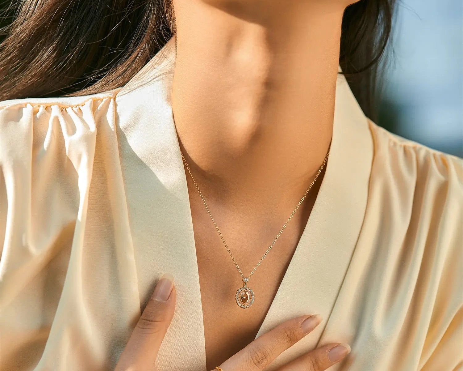 Orange Diamond Necklace - Alarita