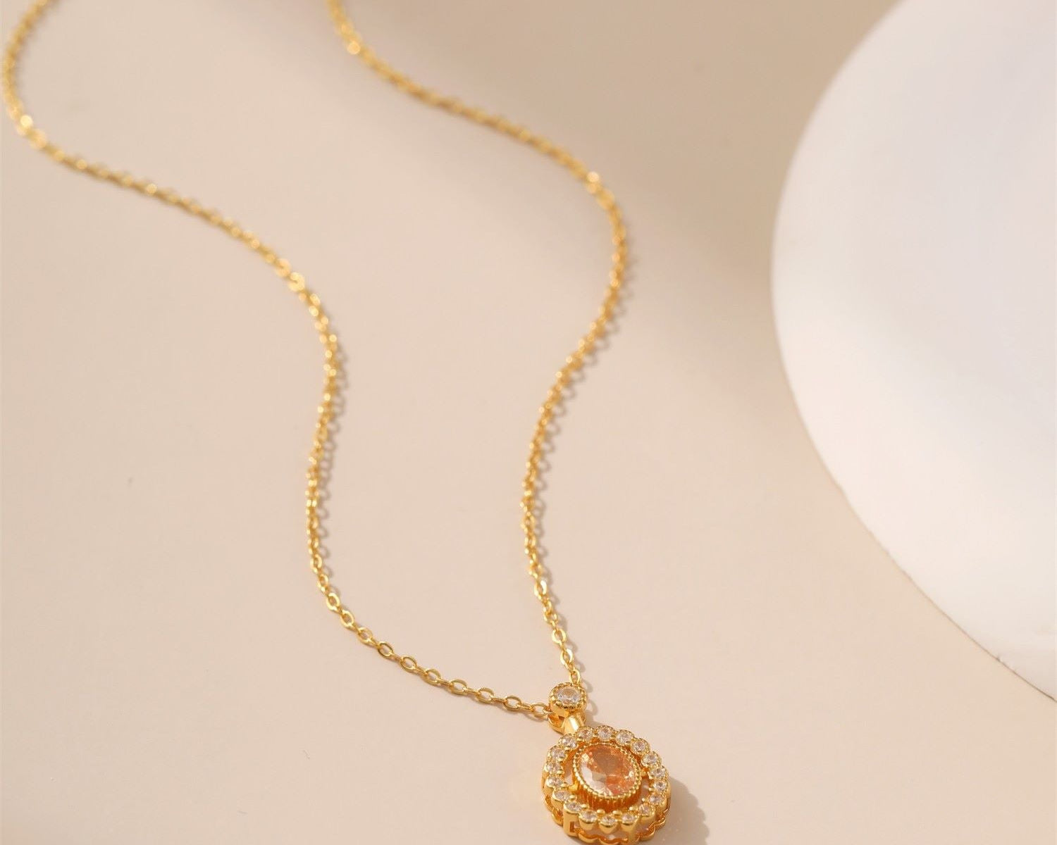 Orange Diamond Necklace - Alarita