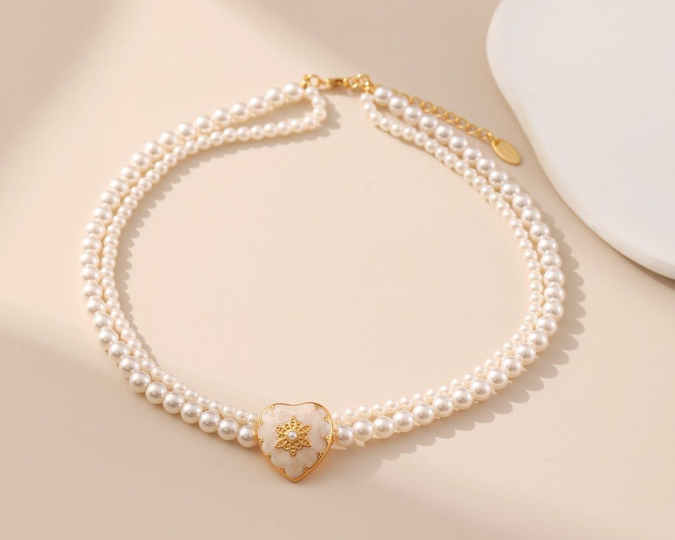 Pearl Heart Pendant Necklace - Alarita