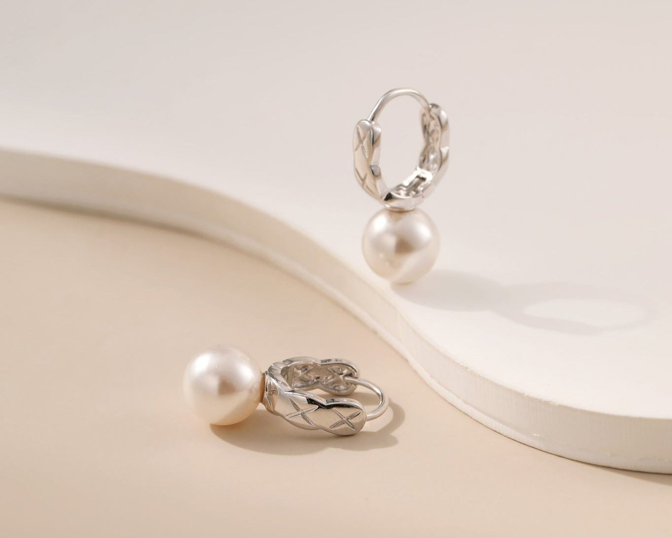 Pearl Huggie Earrings - Alarita