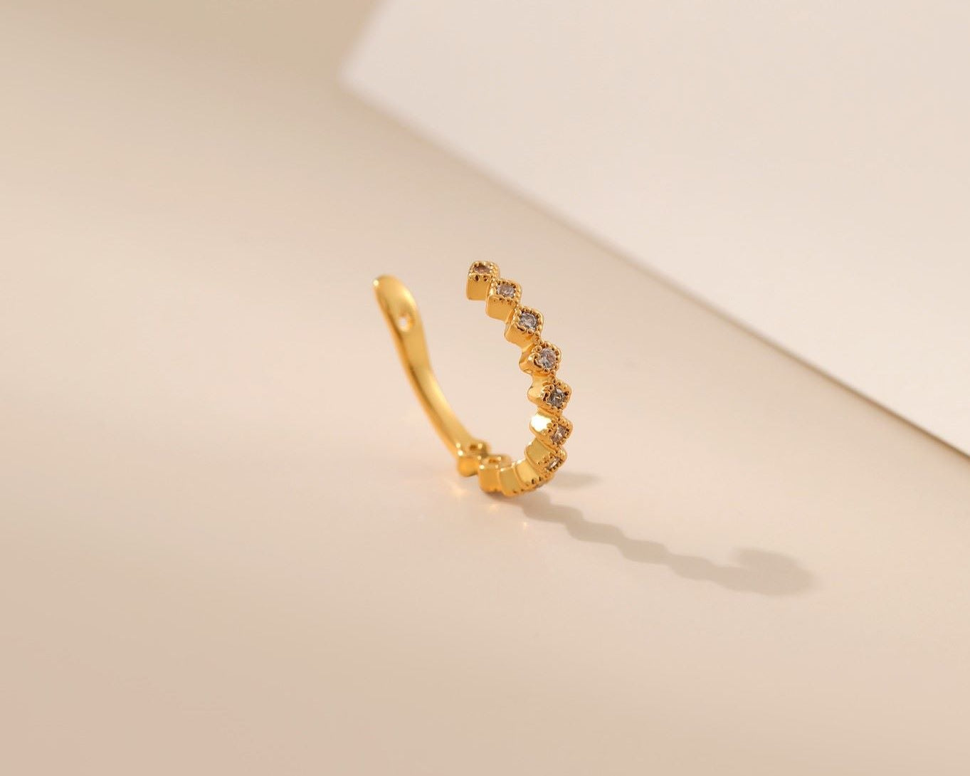 Square Cubic Zirconia Ear Cuff - Alarita