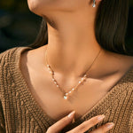 Star Coin Charm Pendant Pearl Necklace - Alarita