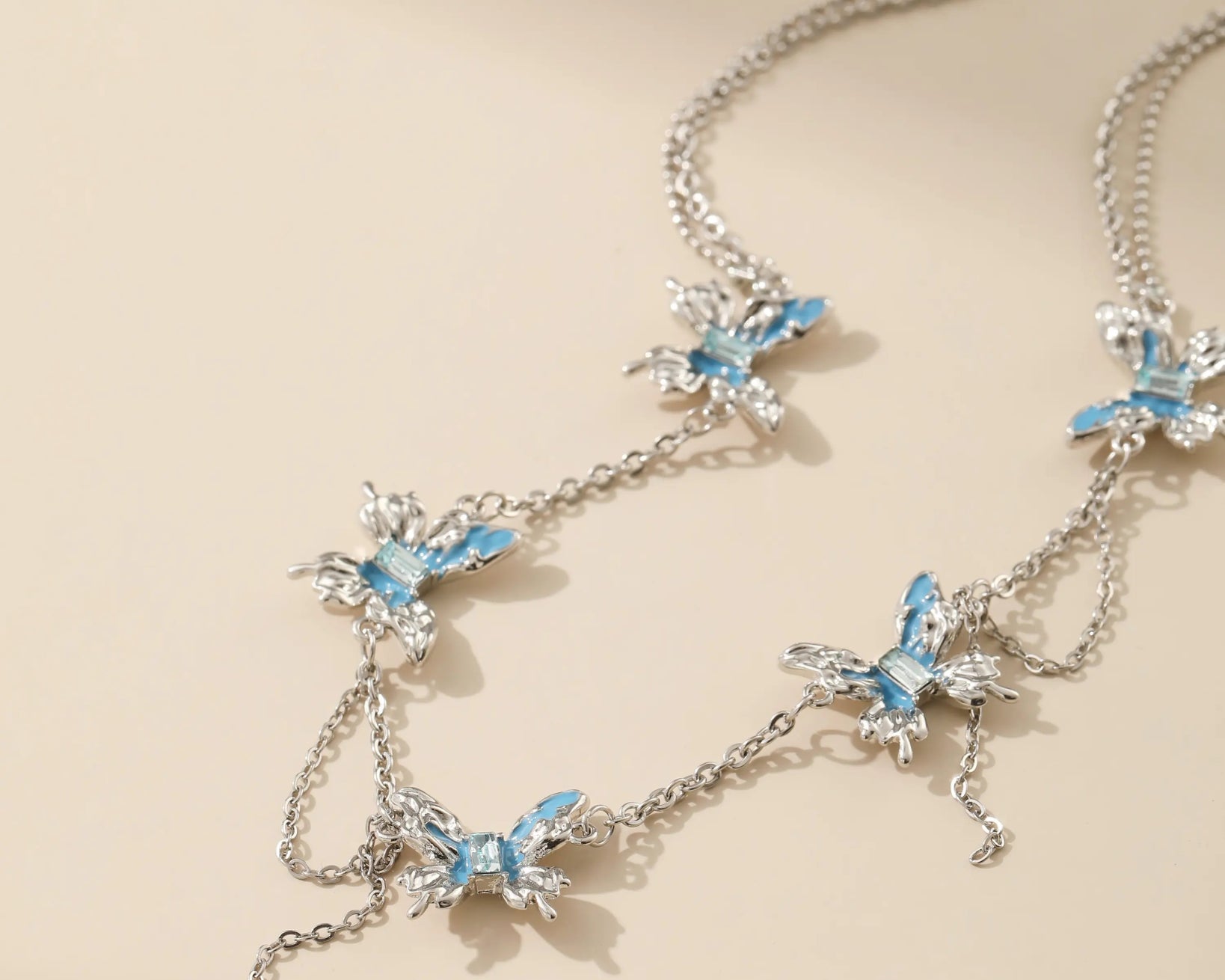 Blue Topaz Butterfly Necklace - Alarita