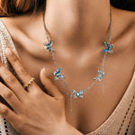 Blue Topaz Butterfly Necklace - Alarita