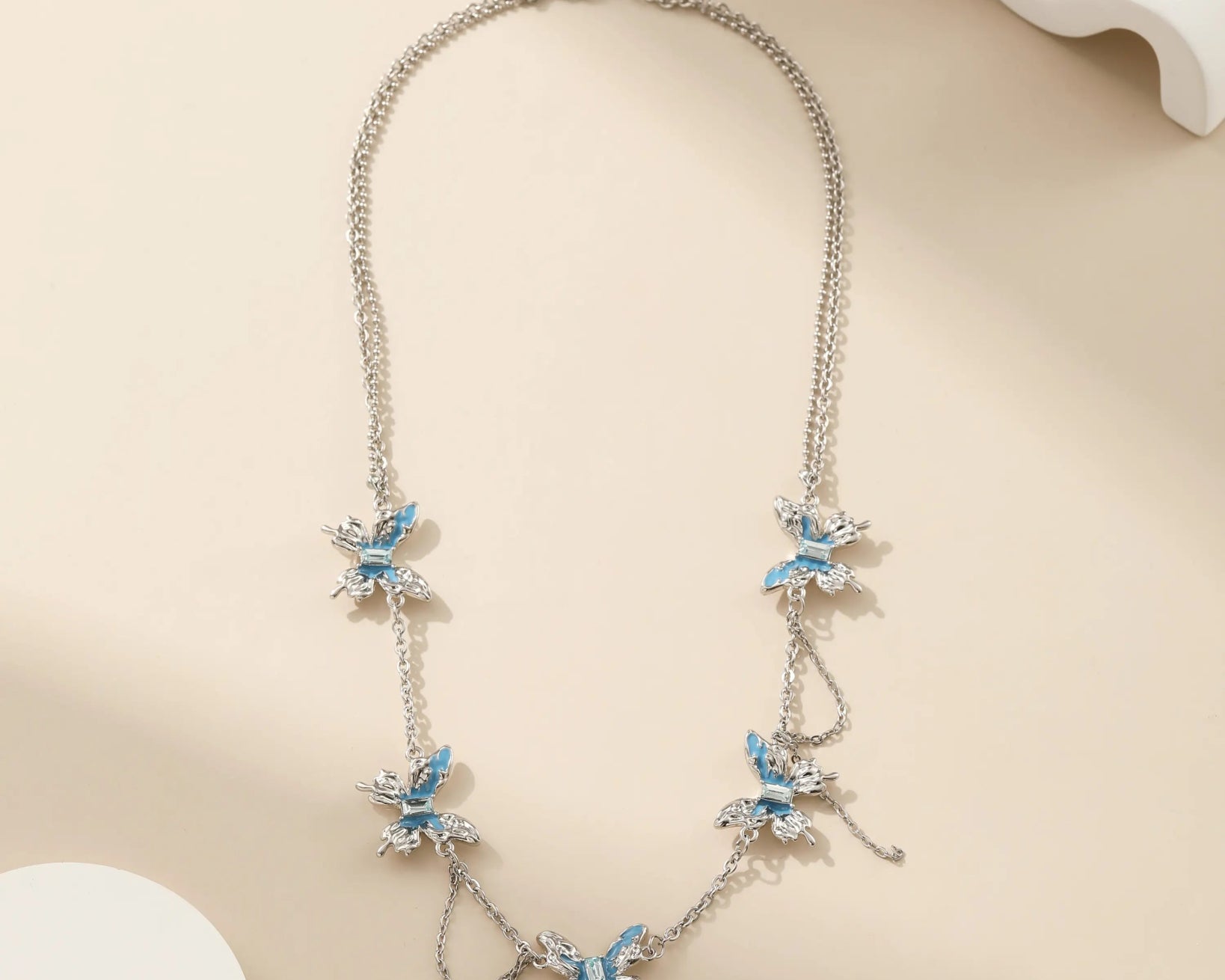 Blue Topaz Butterfly Necklace - Alarita