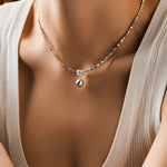 French Pearl Shard Silver Necklace - Alarita