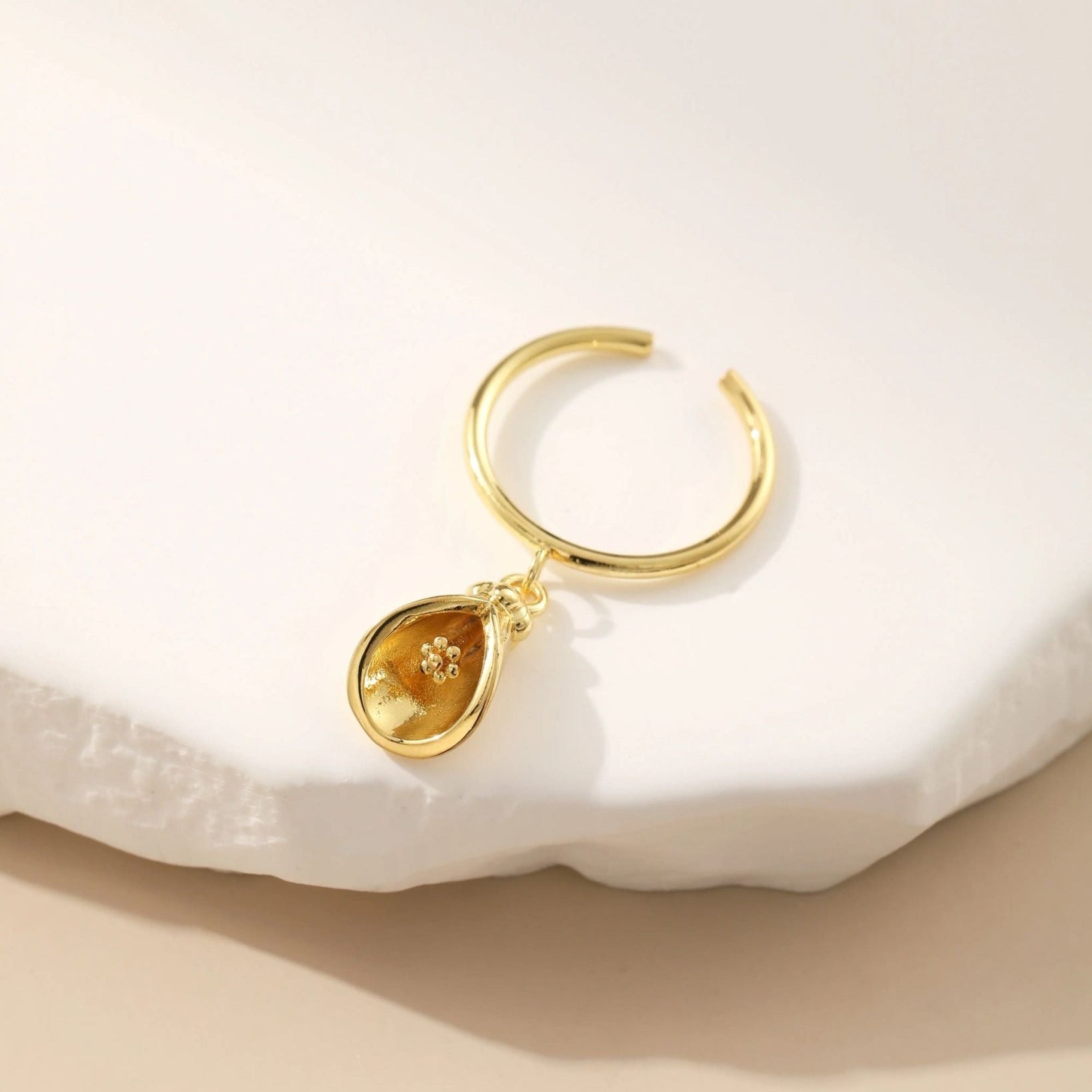 Gold-Finish Metal and Topaz with Lacquer Ring - Alarita