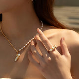 Vintage Gold - Finished Pearl Earrings - Alarita