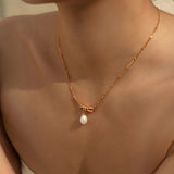Vintage Gold Knot Pearl Necklace - Alarita