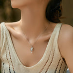 Butterfly Mother-of-Pearl Pearl Pendant Necklace - Silver - Alarita