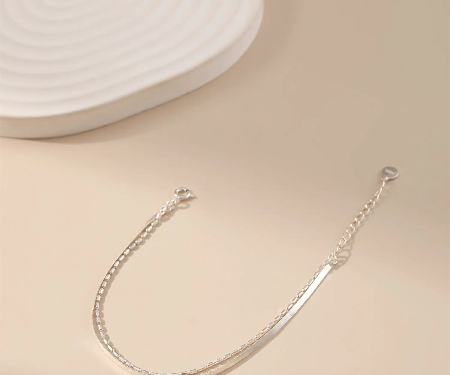 Double-Layer Silver Bracelet