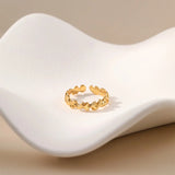 French Luxe Wave Crest Open Ring