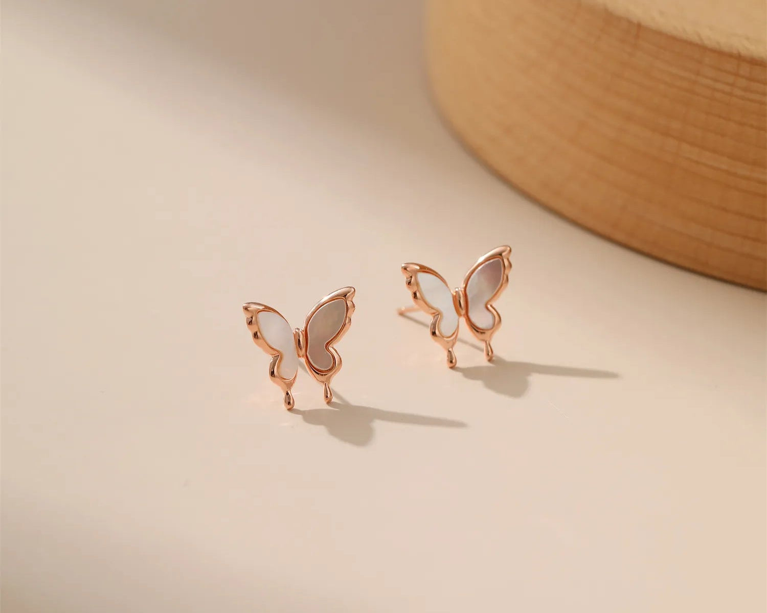 Mother of Pearl Butterfly Studs Alarita Jewelry