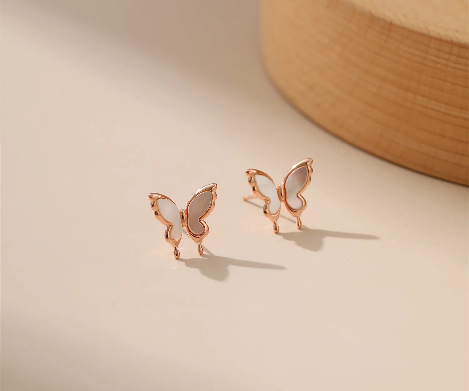 Mother of Pearl Butterfly Studs Alarita Jewelry