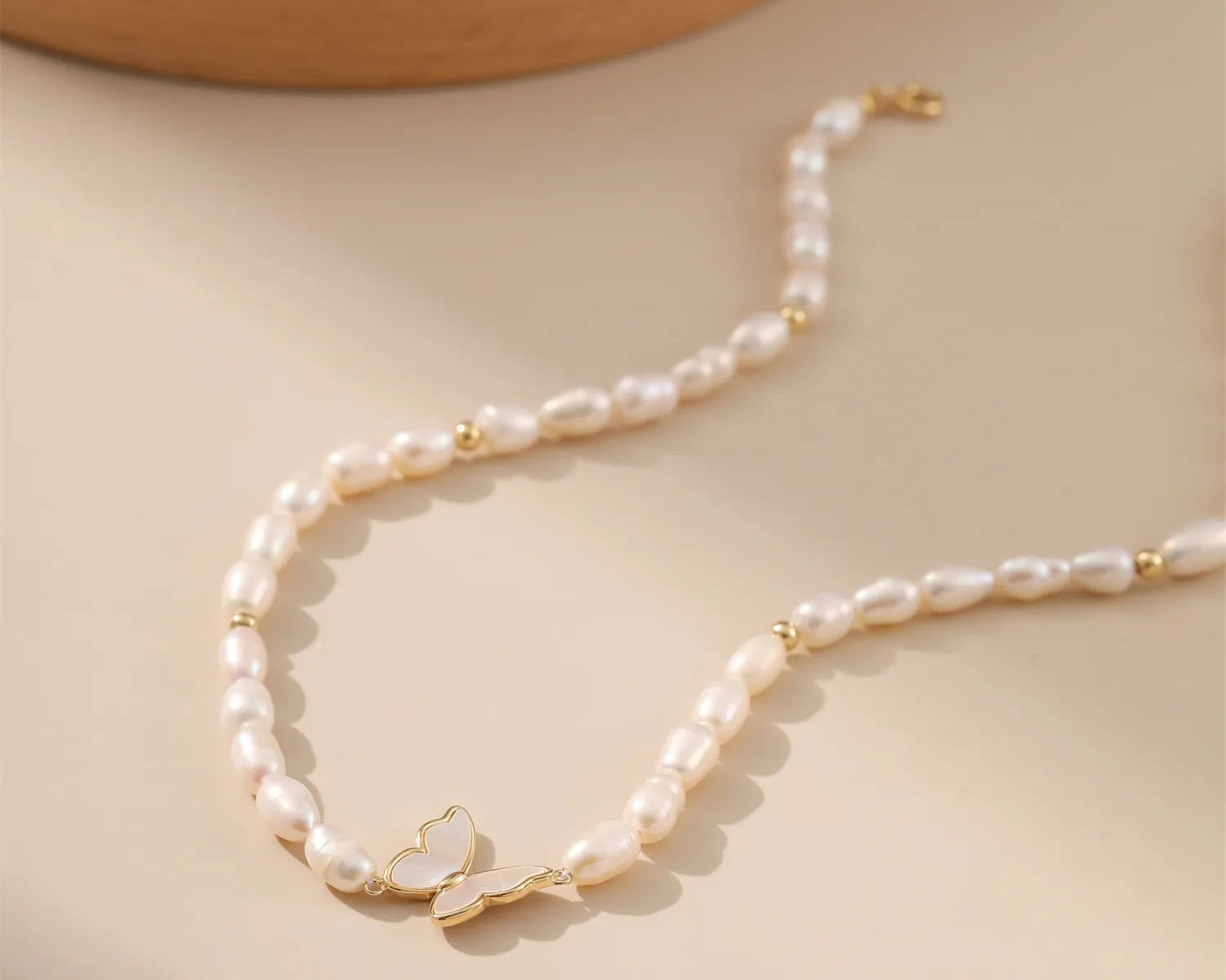 Natural Freshwater Mother-of-Pearl Butterfly NecklaceNecklaces Alarita Jewelry