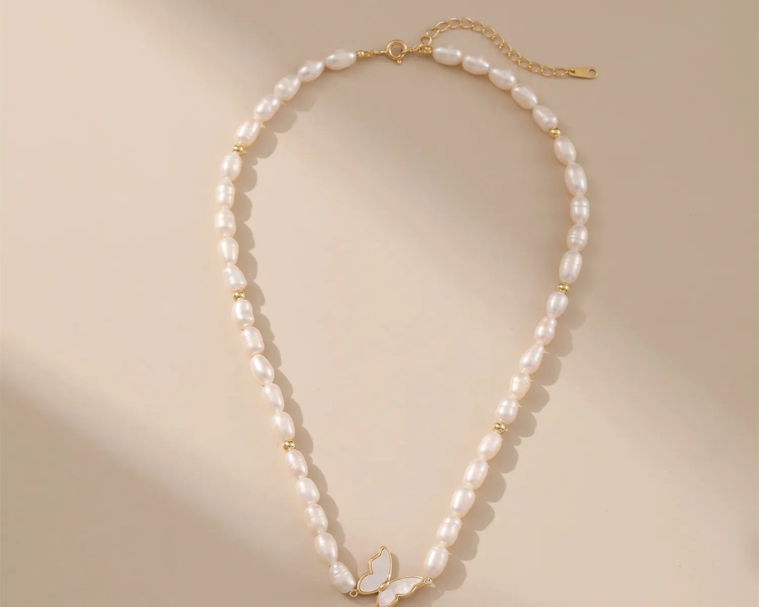 Natural Freshwater Mother-of-Pearl Butterfly NecklaceNecklaces Alarita Jewelry