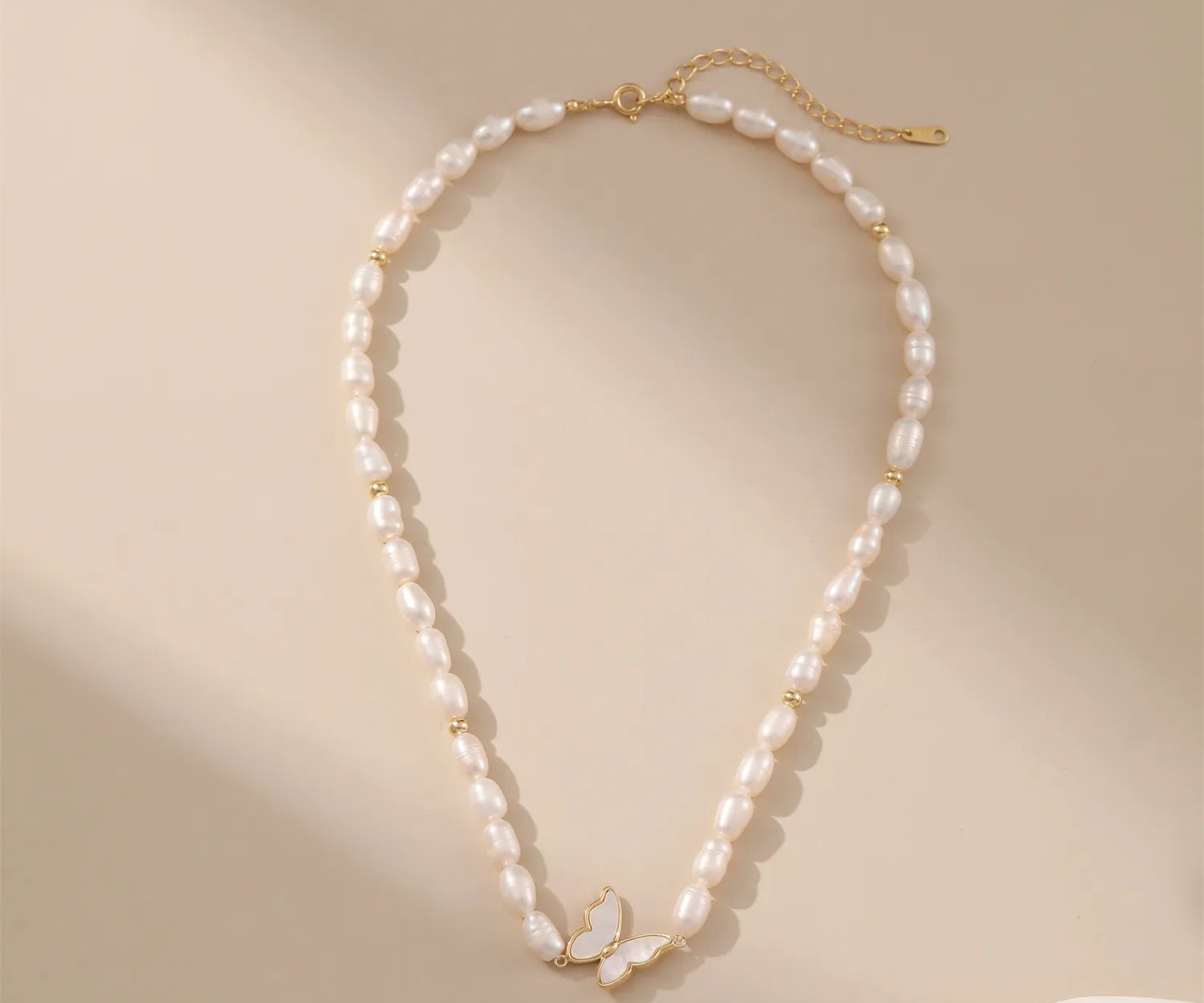 Natural Freshwater Mother-of-Pearl Butterfly NecklaceNecklaces Alarita Jewelry