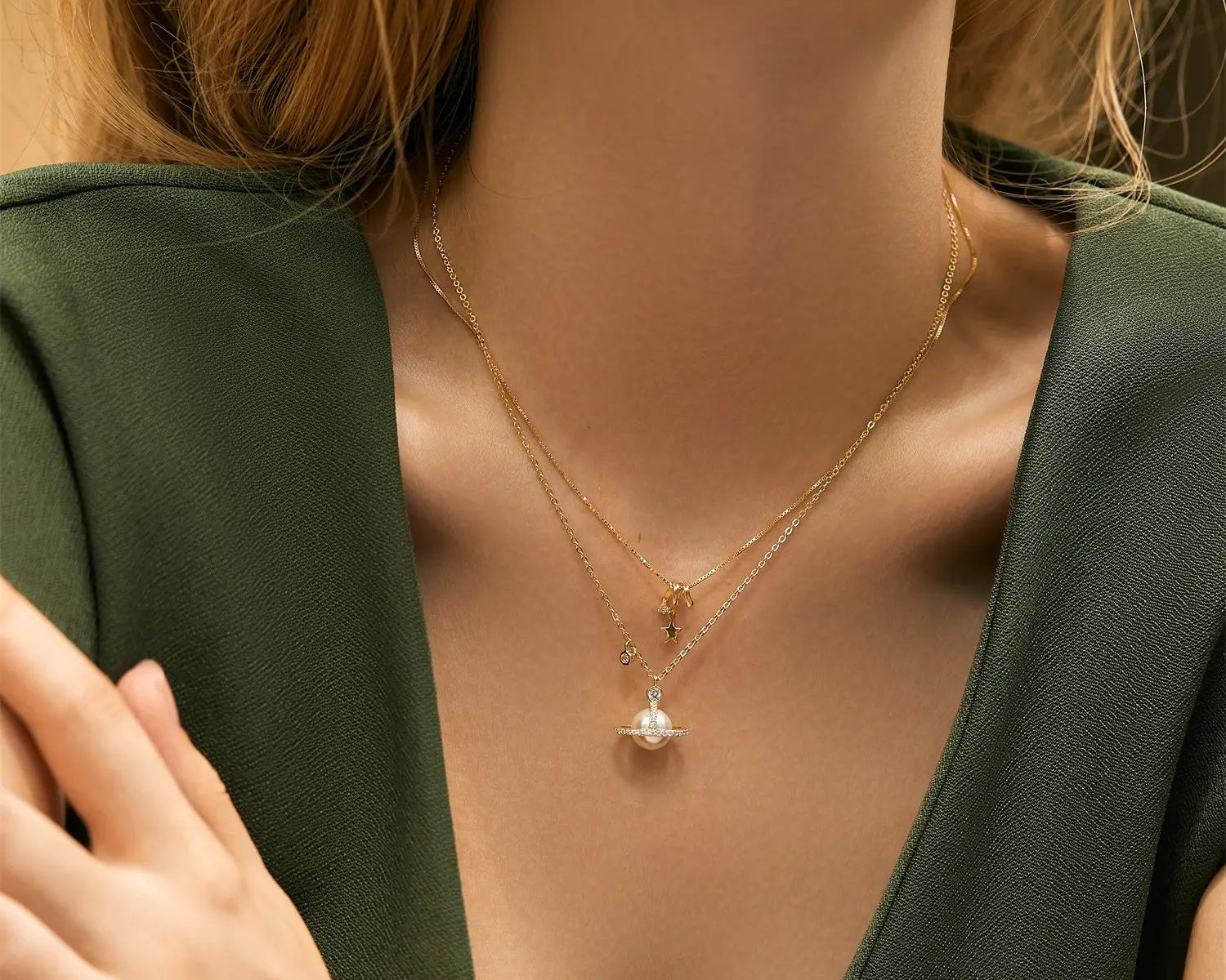 Pearl Planet Necklace