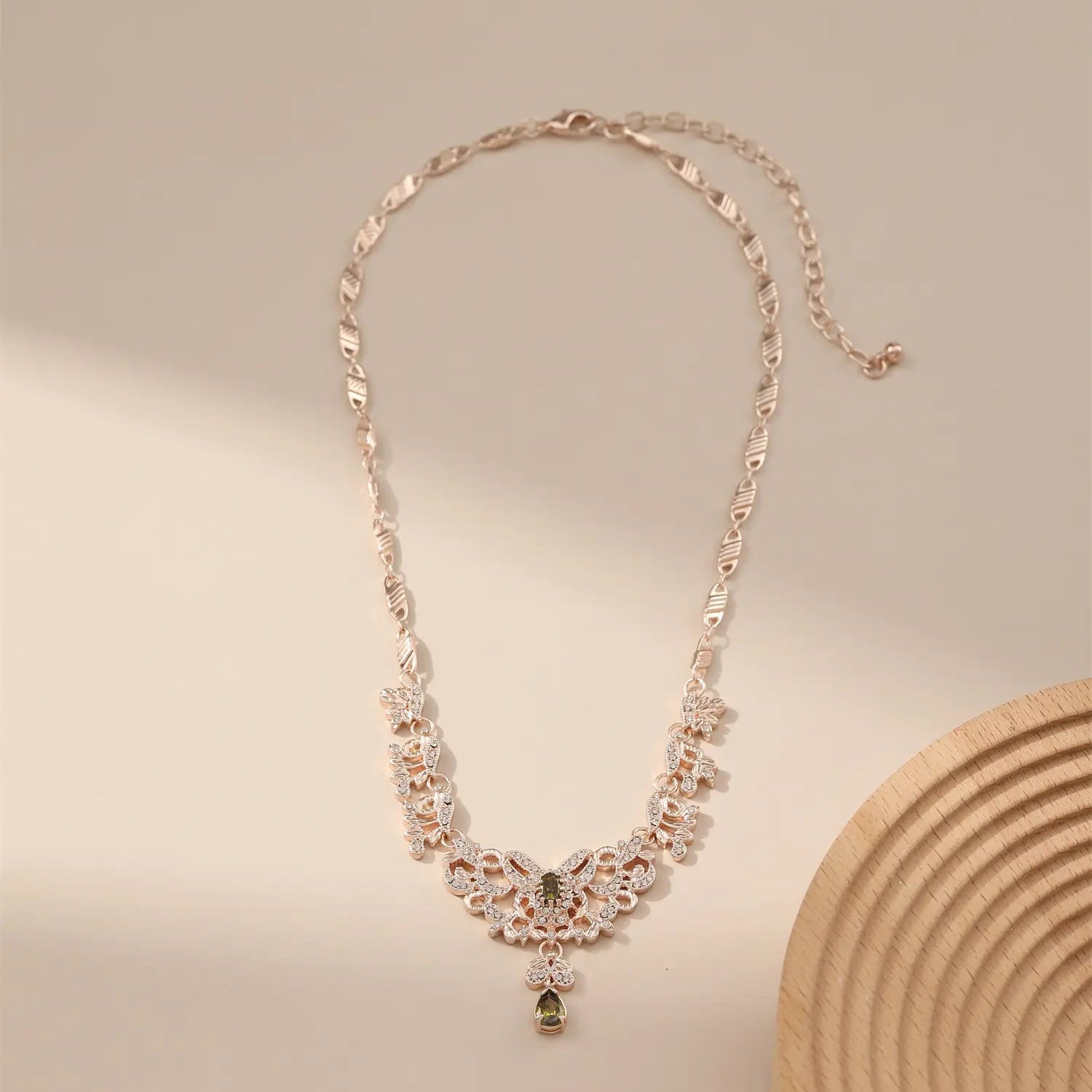 Vintage Green Gemstone Necklace
