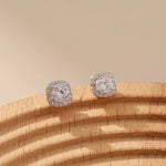 Pavé Zircon Round Square Studs Alarita Jewelry