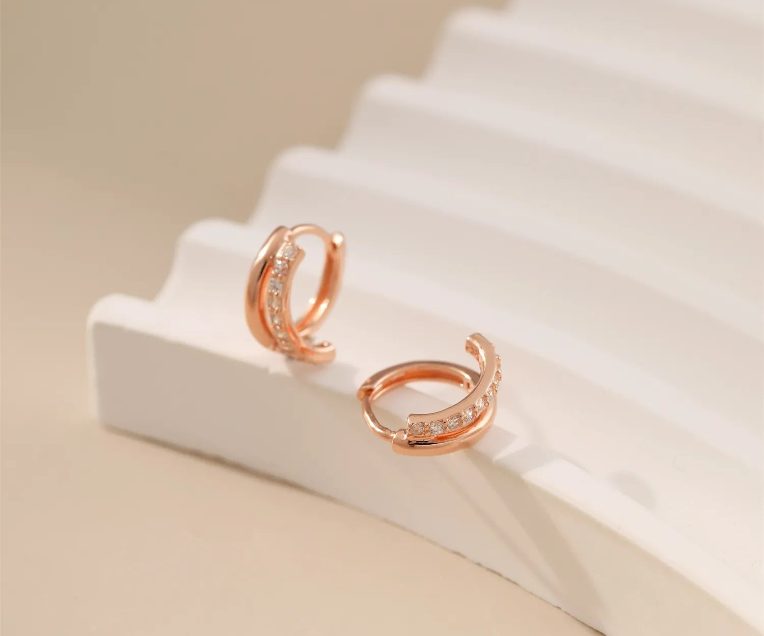 Duet Pavé Zircon HoopsAlarita Jewelry