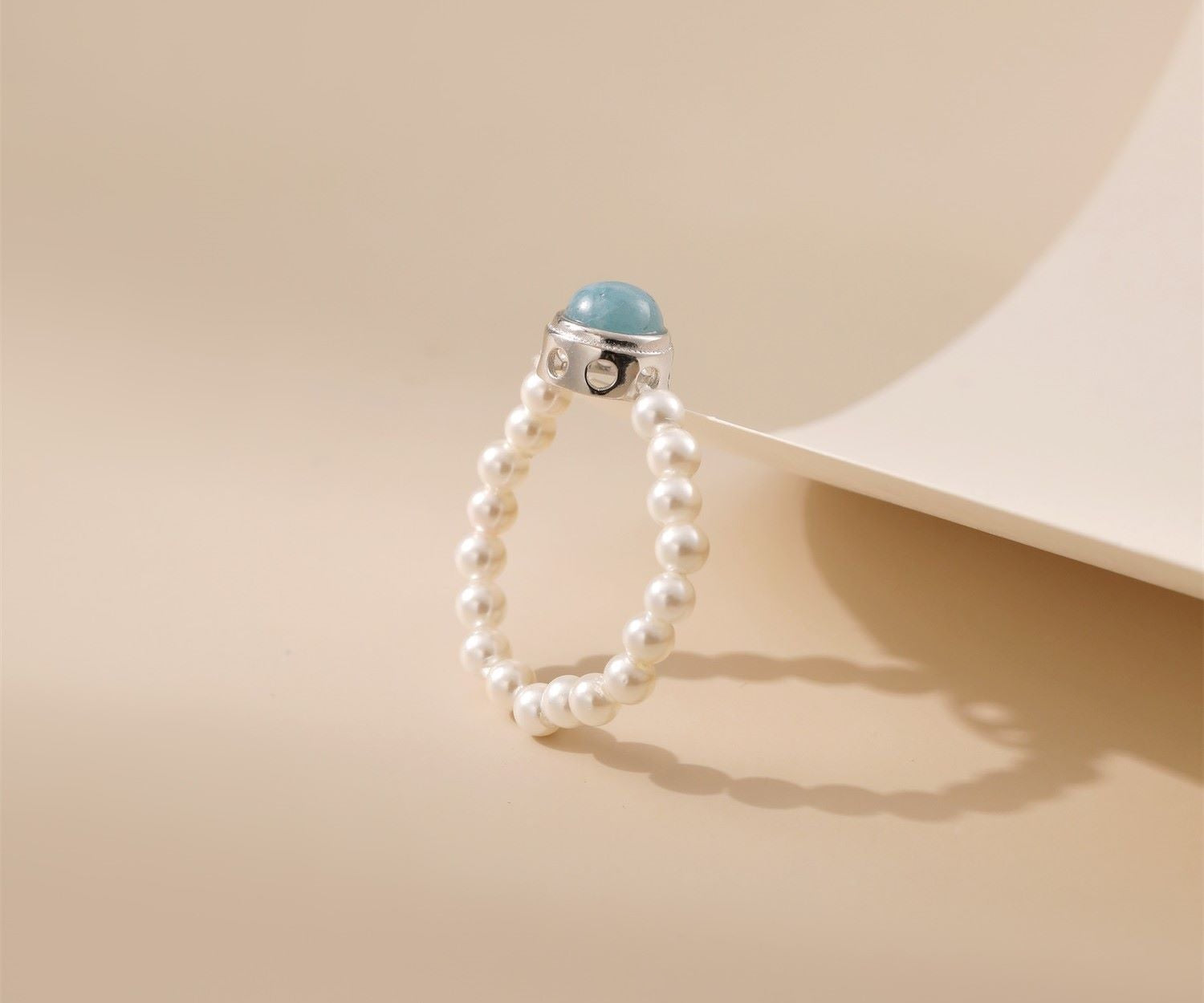 Blue Topaz Natural Pearl Ring - Alarita