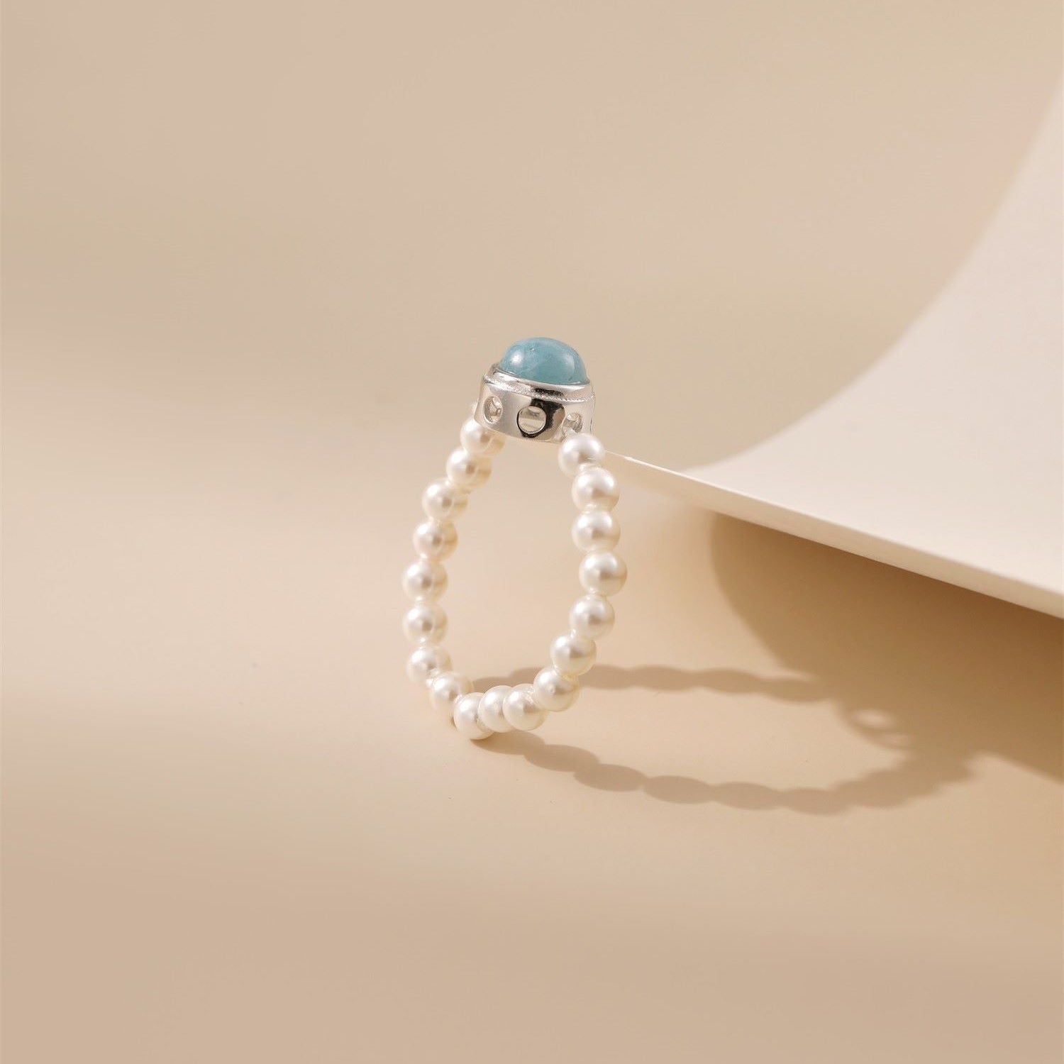 Blue Topaz Natural Pearl Ring - Alarita