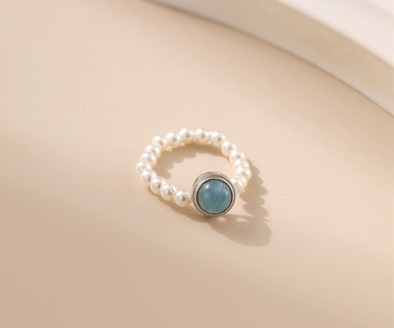 Blue Topaz Natural Pearl Ring - Alarita