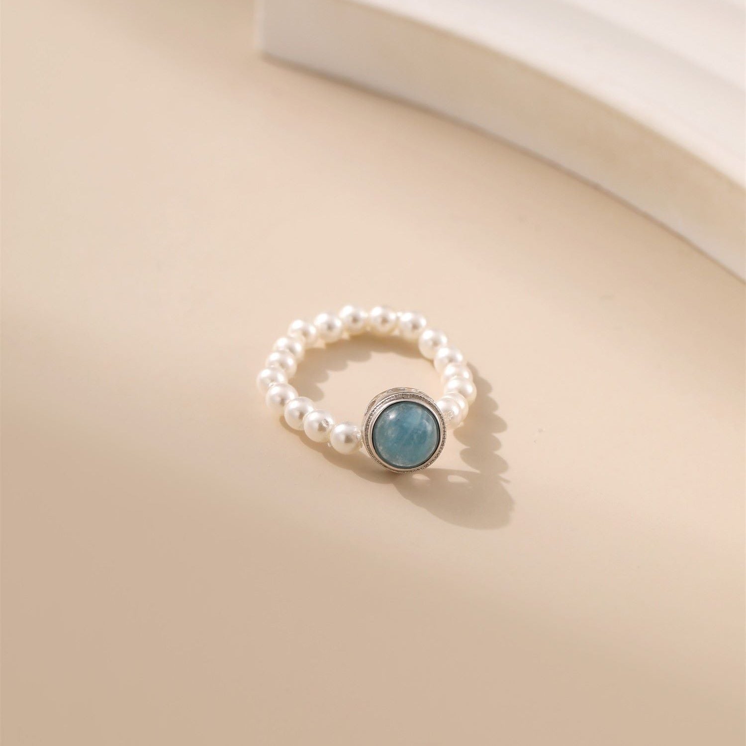 Blue Topaz Natural Pearl Ring - Alarita