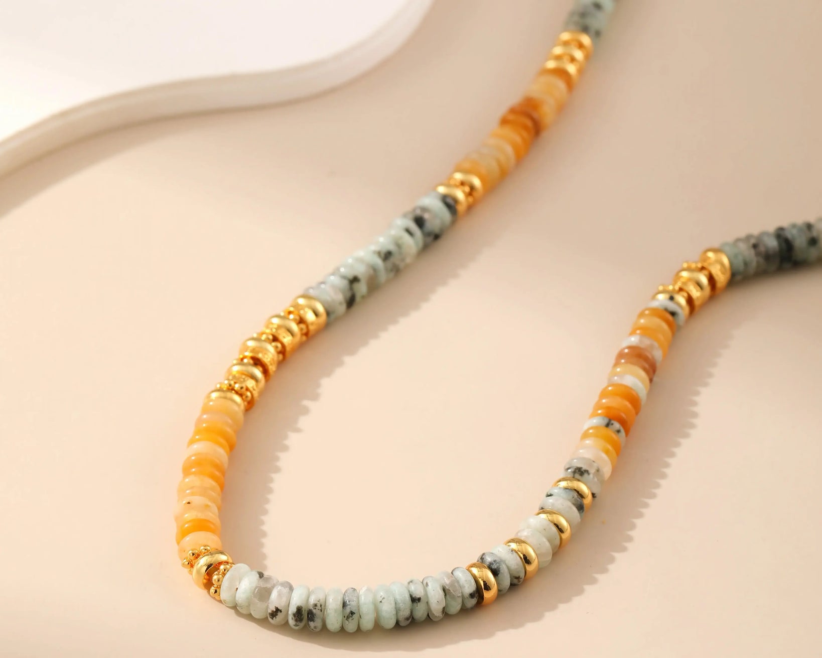 Bohemian Style Beaded Natural Stone Necklace - Alarita