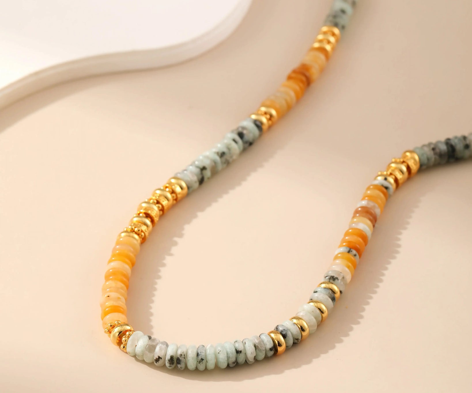 Bohemian Style Beaded Natural Stone Necklace - Alarita