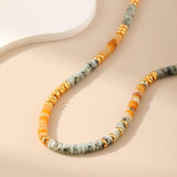 Bohemian Style Beaded Natural Stone Necklace - Alarita