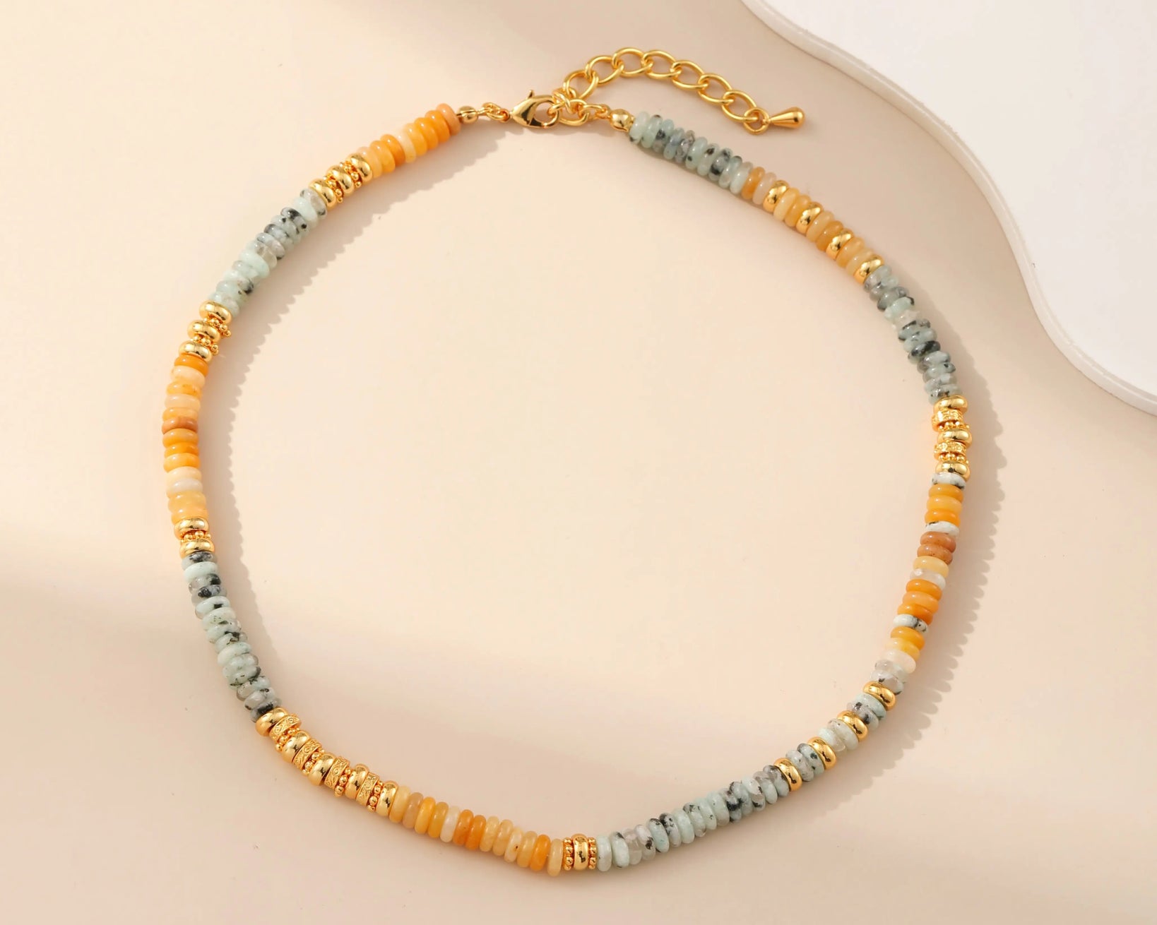 Bohemian Style Beaded Natural Stone Necklace - Alarita