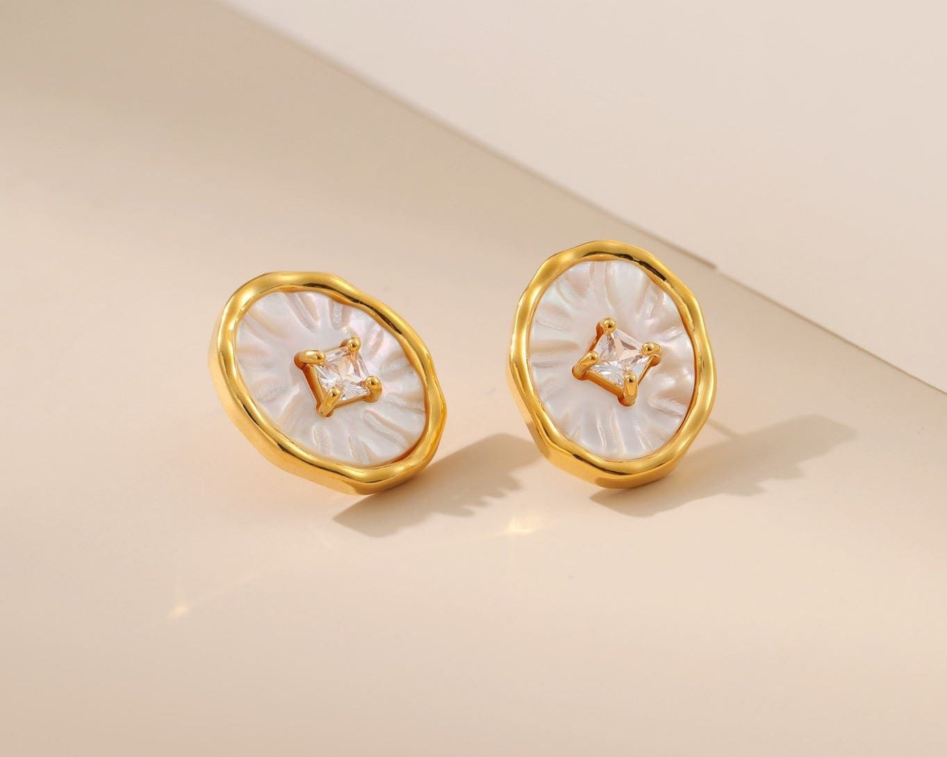 Mother of Pearl Shell Studs - Alarita