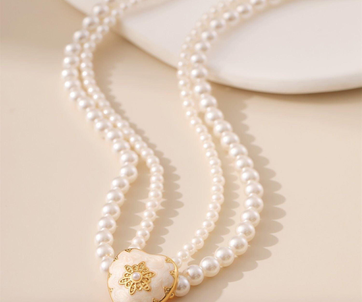 Pearl Heart Pendant Necklace - Alarita