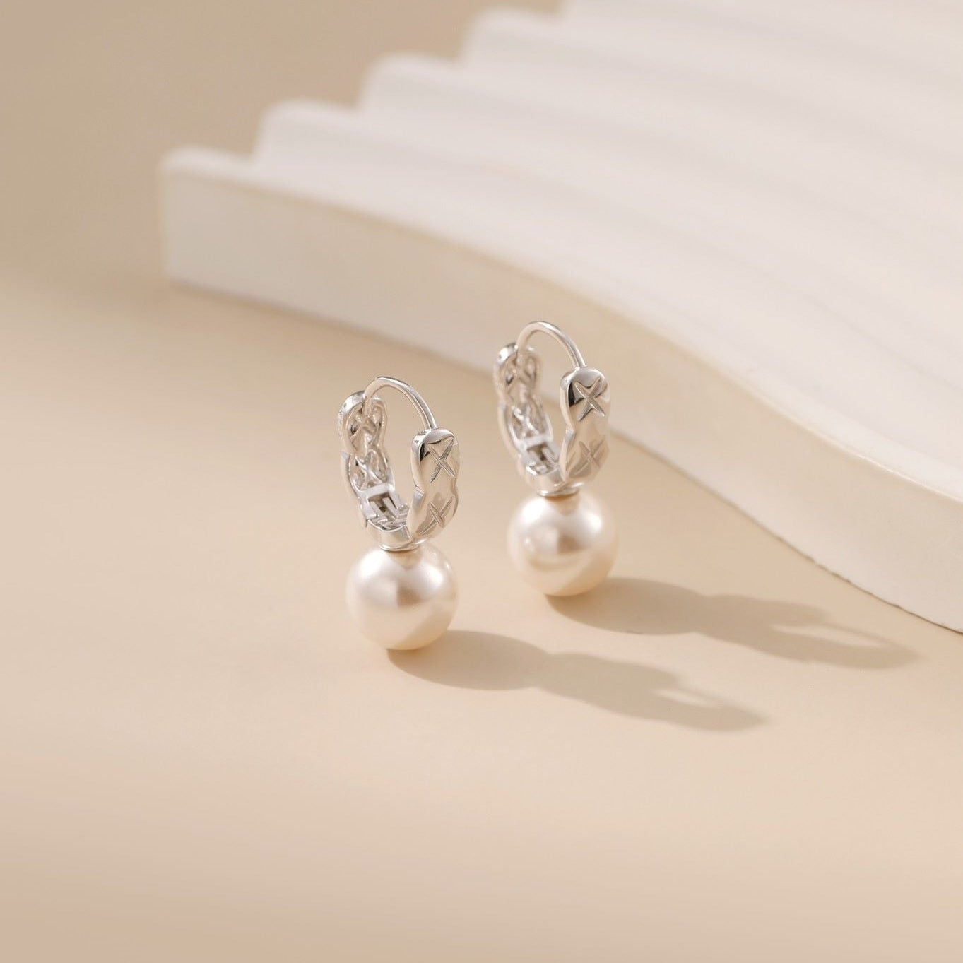Pearl Huggie Earrings - Alarita